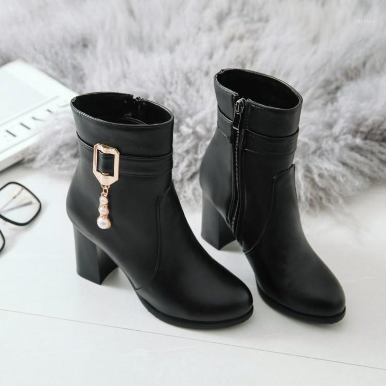 

Oversized -17 boots women shoes ankle boots for women ladies shoes woman winter Solid metal decoration1, White