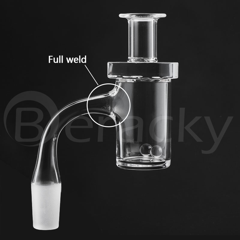 

US Full Weld Beveled Edge Quartz Banger With Quartz Carving Carb Cap & Terp Pearls 10/14/18mm Male Female For Glass Water Bongs
