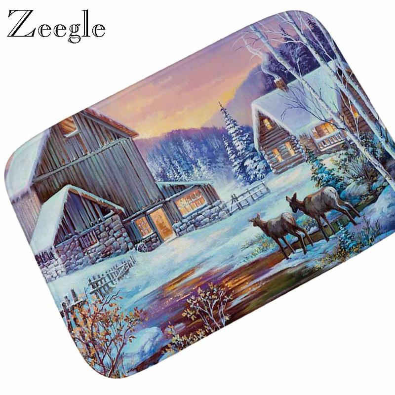 

Zeegle Europe Printed Floor Mats Home Decorate Entrance Doormat Absorbent Non-slip Bath Rug Door Mats Indoor Carpets, Ltn
