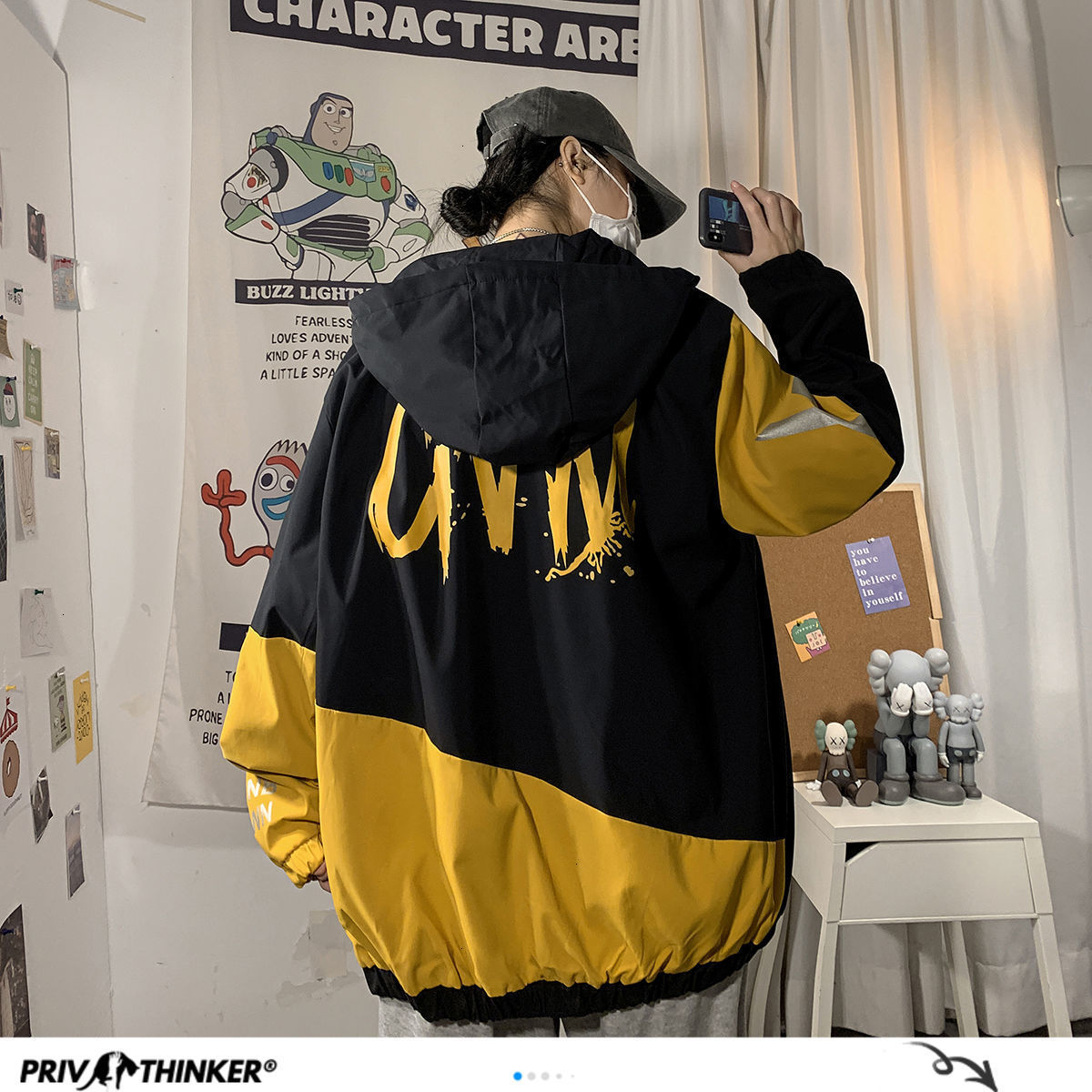 

2021 New Privathinker Japanese Coat Autumn New Big Size Men's Korean Jackets Style Fashion Casual Streetwear Jacket 60FA, Yellow