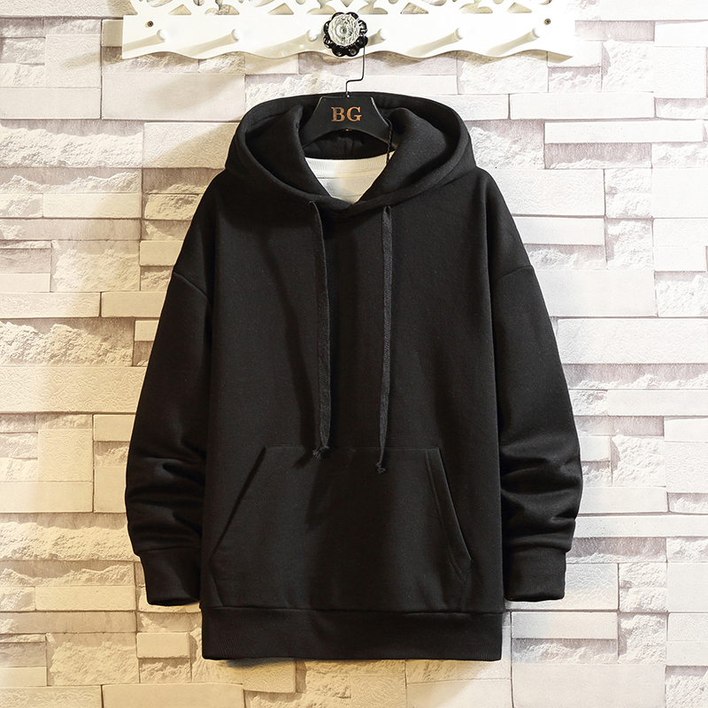 

2021 New Punk Streetwear Autumn Loose Spring Down Gray Male Hoodie Black Hip Hop Long Sweater Hoodies Clothes KHIQ, Jr002 7