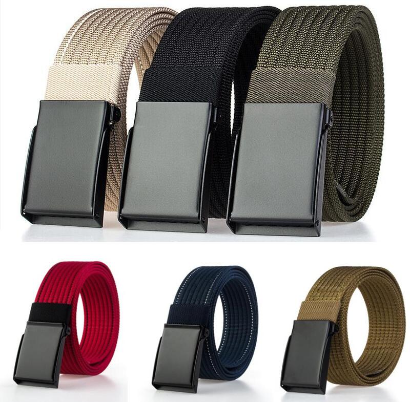 

men's canvas belt Tactical Belts Canvas Nylon Metal Automatic Buckle Belts Strap Designer Mens Luxury Waist Belt 3.8cm, Black