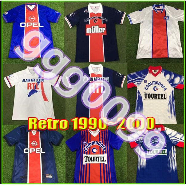 

Retro soccer jersey 90 91 92 93 94 95 96 97 98 99 2000 vintage classic Paris football shirts maillot de foot Men Kit Uniforms, 95-96 home