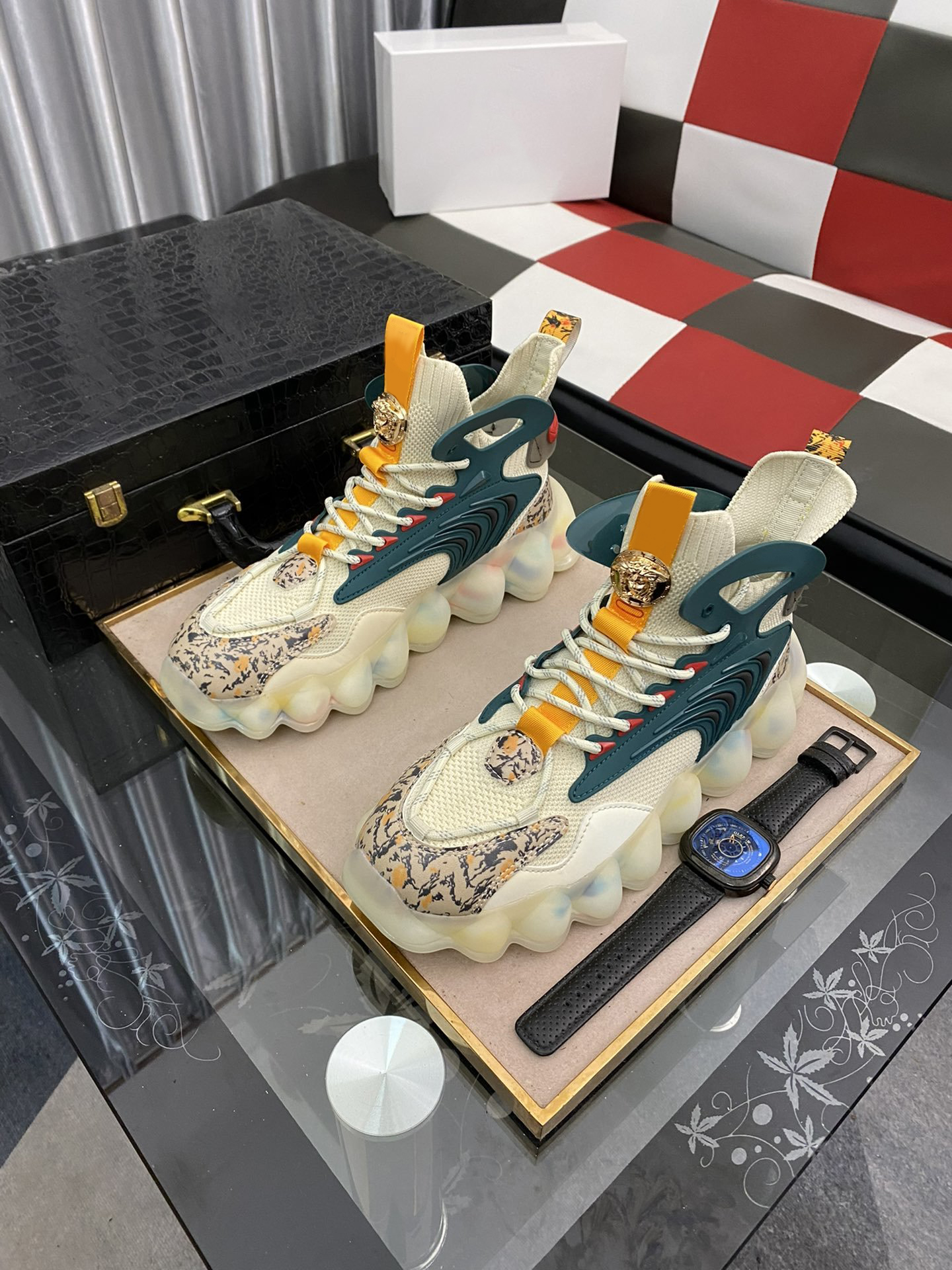 

Dunks New Triple's Luxury Designer Casual Shoes TRIGRECA SNEAKER Comfortable Breathable Printed Design Size 38-44, Photo color