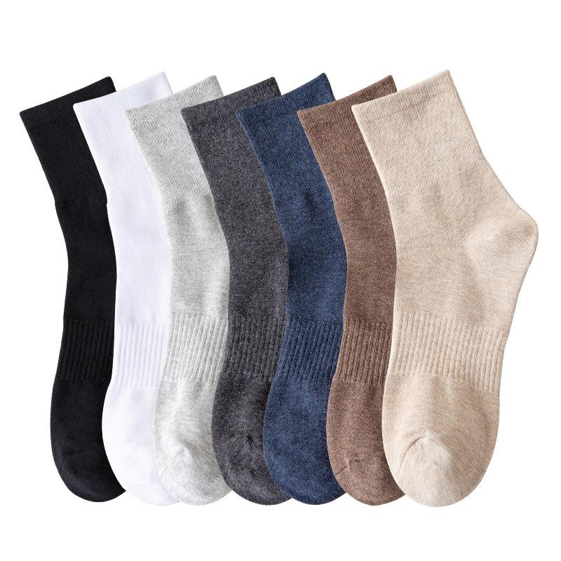 

Breathable Business Warm Tube Socks New Warm Rubber String Men Socks Soft Anklet Mid-Calf Cotton Sock 7 Colors High Quality