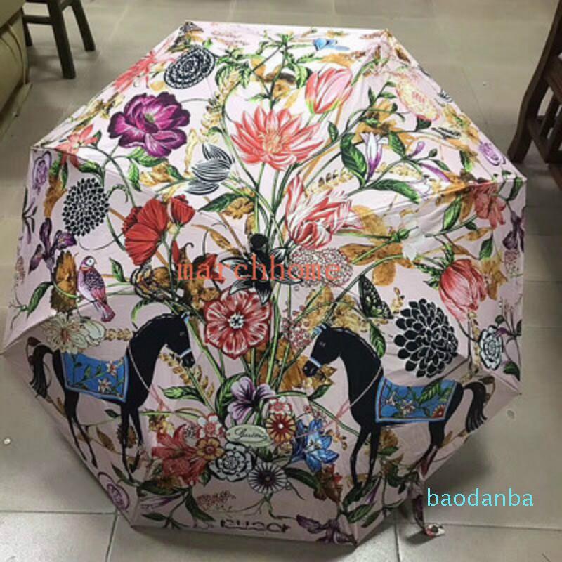 

Gift Box High grade Full automatic Umbrella Sun proof and UV-proof Umbrellas Women Fashion Flower Style parasol 2021, As pic show