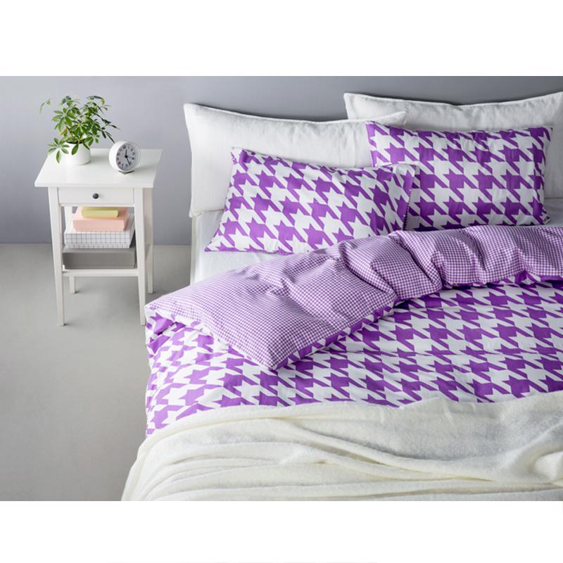 

Brand Swallow Gird Brief cotton comfortable girl bedding set bedclothes 4pcs duvet quilt cover bed sheet bed cover pillow case, Purple