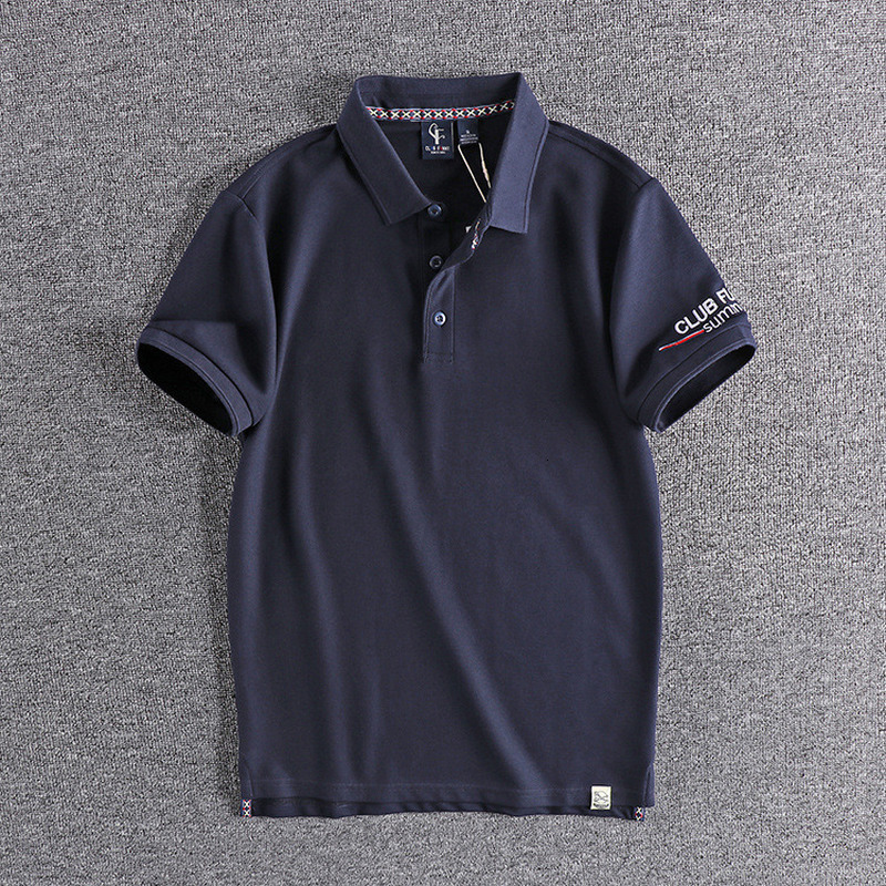 

2021 New Classic British Trendy Lapel Cotton Polos Embroidery Letters Men's Polo Shirt Short Sleeves Tops Nypj, White