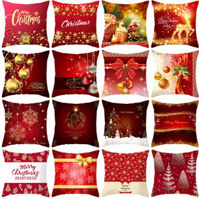 

Pillowcase 44cm Christmas Cushion Cover Christmas Decor For Home Polyester Pillowcase Printed Cushion Covers For Sofa 2020 5z, Hh293-5