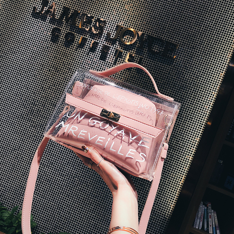 

HBP Women Small Bag 2021 Fashion Transparent Child Mother Bags Korean Version Hand Messenger Shoulder Purse Simple Summer Handbags Wholesale Handbag, Size:22/23/27