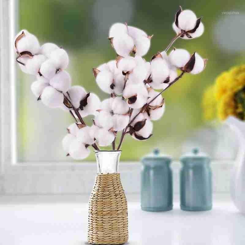 

Artificial Flower Naturally Dried Cotton Stems Farmhouse Filler Floral Decor Fake Cotton Flower DIY Garland Home Decorations1, As shown