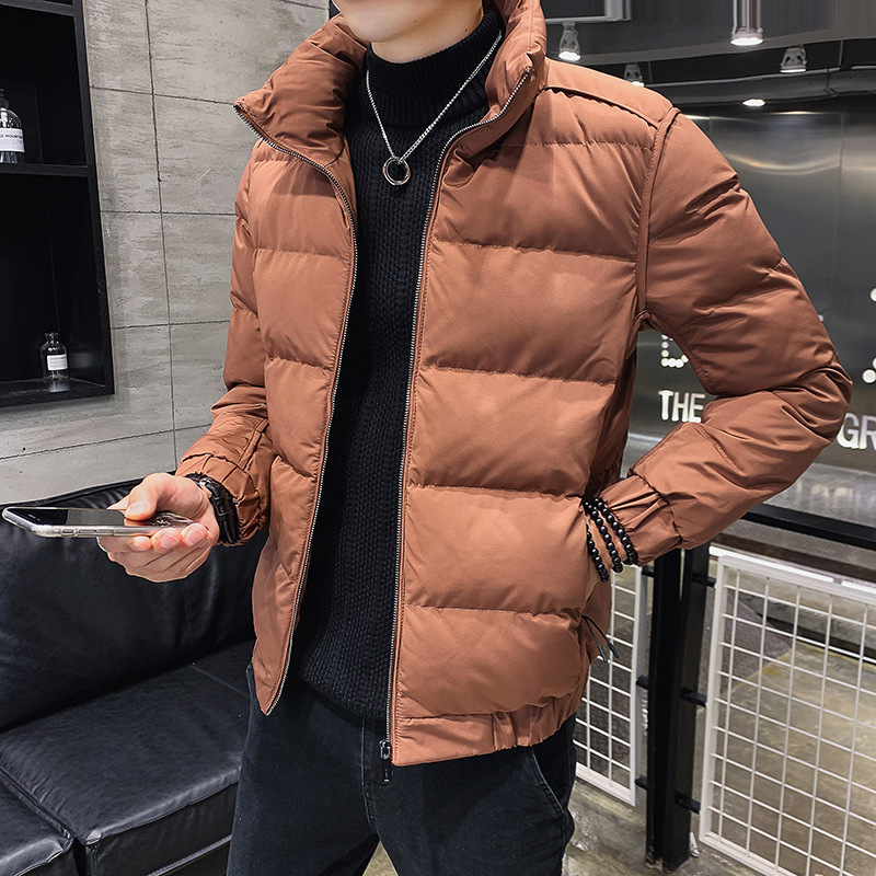 

New Casual 2020 Arrival Stay Without Short Solid Winter Zipper Men Parka Parkas Necklace Joker Leisure Jacket Teen Thick Coat 2oug, See chart