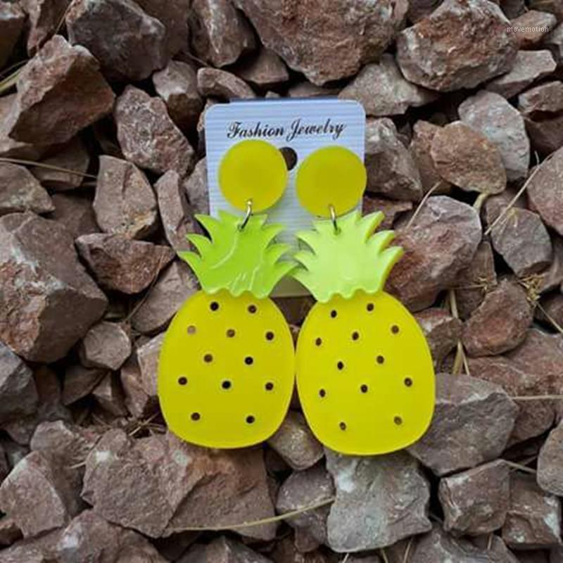 

Dongmu 2020 new jewelry fashion Park grams of acrylic fruit pineapple earrings beautiful earrings New Year gift1
