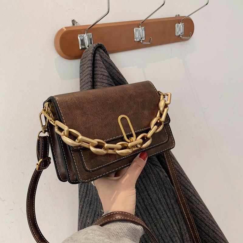 

Retro Small Bag Female Bag 2021 New Trendy Fashion All-match Cross-body Western Style High-quality One-shoulder Small Square, Black