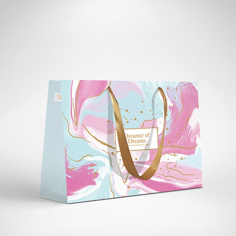 

Creative Shopping Bags Clothing Bags Literary Fresh Gift Handbag Paper Festival Paper Bag With Handle 10PCS