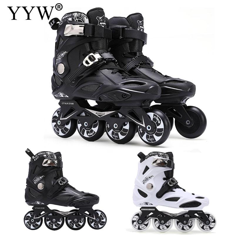 

YYW Inline Speed Skates Shoes Hockey Roller Skates Sneakers Rollers Women Men Roller Adults Inline Professional, White