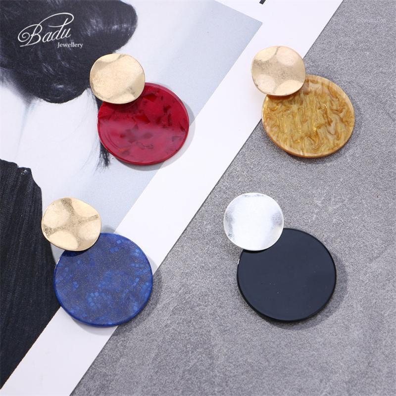 

Badu Big Round Acrylic Stud Earring Exaggerated Flaw Sand Pattern Bohemian Earrings for Christmas Wholesale Jewelry1