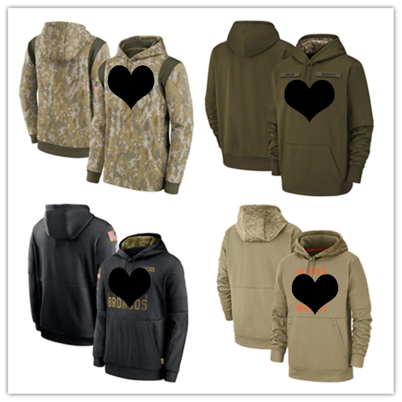

Men Women Youth Denver''Broncos''Camo Football Hoodie Wear 2021 Salute To Service Therma Performance Pullover, Black;red