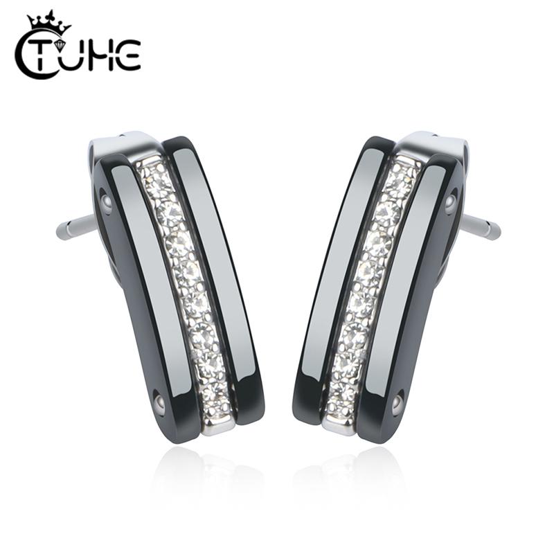 

Elegant Style Crystal Square Earrings For Women Geometric Ceramic Earrings Healthy Never Fade Wedding Birthday Gift
