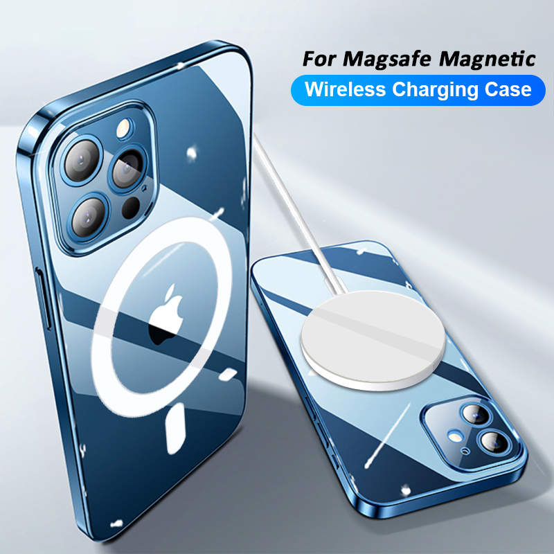

Iphone Cases Magsafe Magnetic Wireless Charging Case For iPhone 11 12 13 Pro MAX mini XR XS X 7 8 Plus SE Shockproof Cover Cases, White