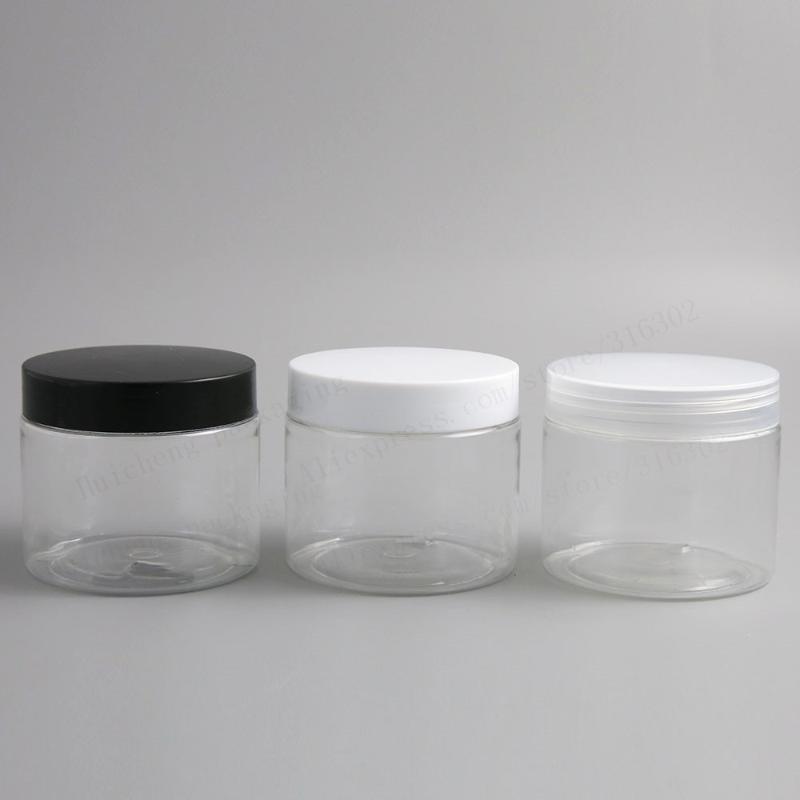 

New 20 x 180ml Empty Clear PET Jars Containers with plastic lids 6oz Transparent Plastic Cosmetic Contaier with seal