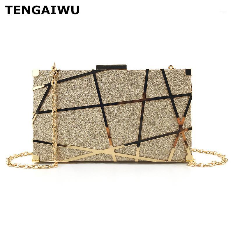 

Sequined Clutch Bag Female Evening Bags Metal Chain Handbag Women Day Clutches Wedding Purse and Handbag1, As picture