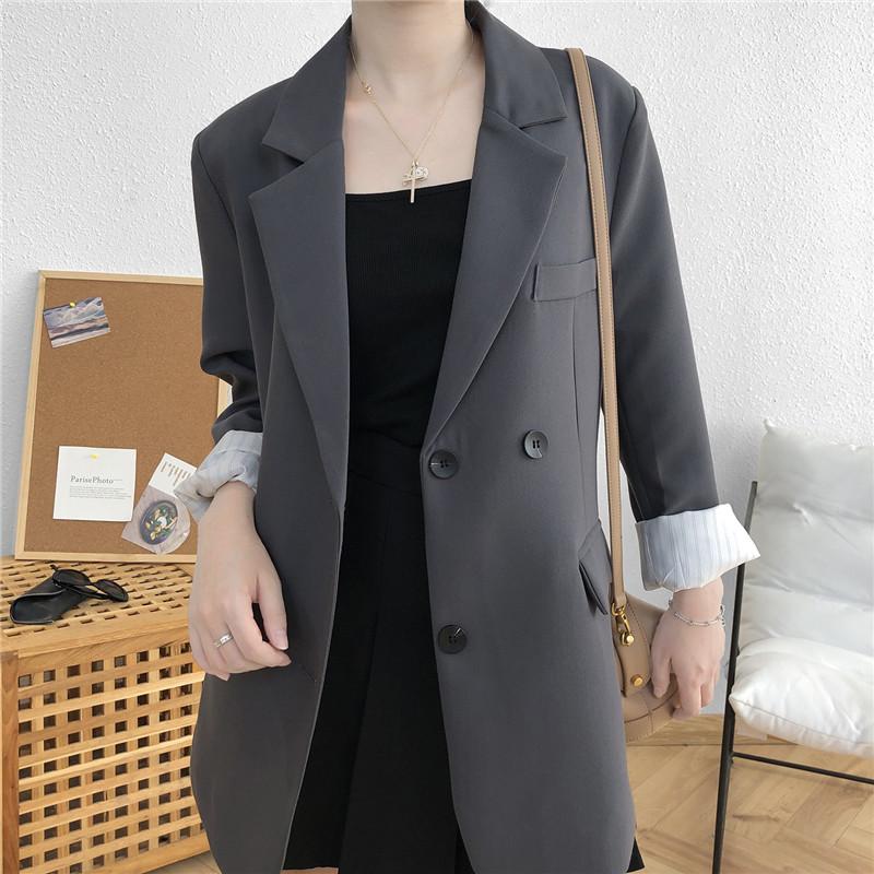 

2020 New Winter High Quality Ladies Coat Windproof Women Overcoat Casual Fashion Solid Color Slim Female Outerwear, Gray