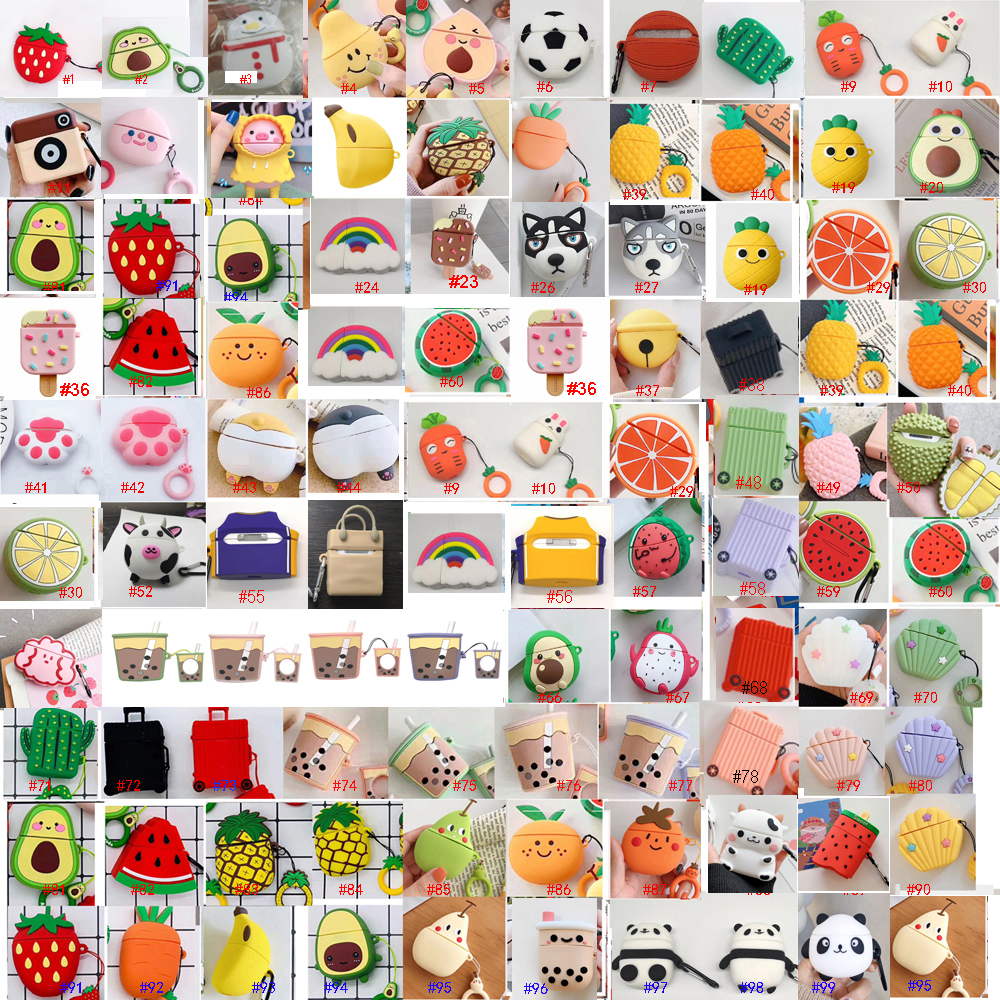

3D cute lovely cartoon fruit animal for apple airpods case airpod 2 3 pro earphone charger box protective cover Headphone accessories