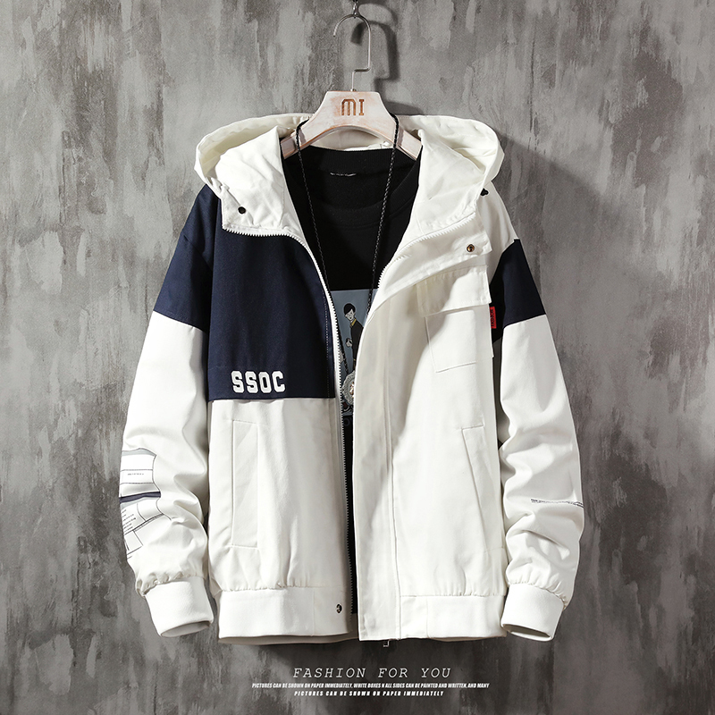 

Men' sport casual hip hop streetwear 2020 new jacket with large male hood -5Xdropshipping AH8D, Black