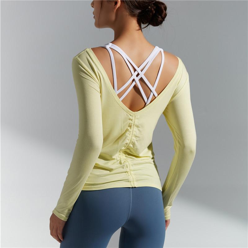 

MyZyQg Women Yoga Shirt Fall Winter Leisure Loose Yoga Long Sleeve Running T-shirts Sports Tops Gym Fitness Workout Sportswear, Blue