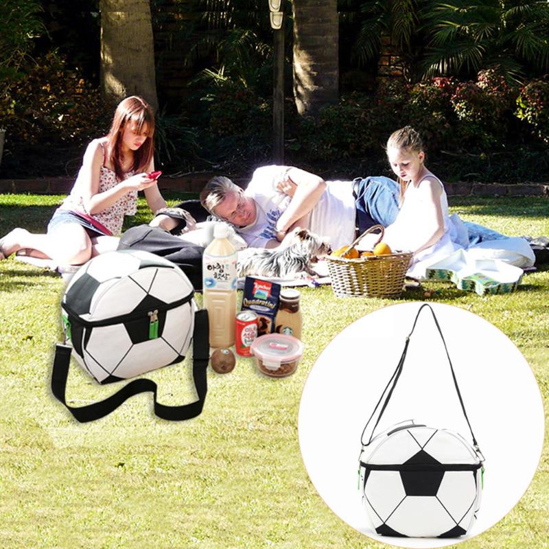 

10L Functional Football Shape Insulated Lunch Box Bag Picnic Zip Pack Waterproof Camping Refrigerated Storage Handbag #45