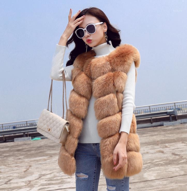 

High Quality Fur Vest Coat Luxury Faux Warm Women Coats Vest Winter Fashion Fur Women' Coat Jacket 4XL1, Picture color