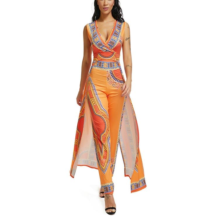 

2 PCS African Dresses for Women Autumn Positioning Printing Ethnic Pants SizeXL