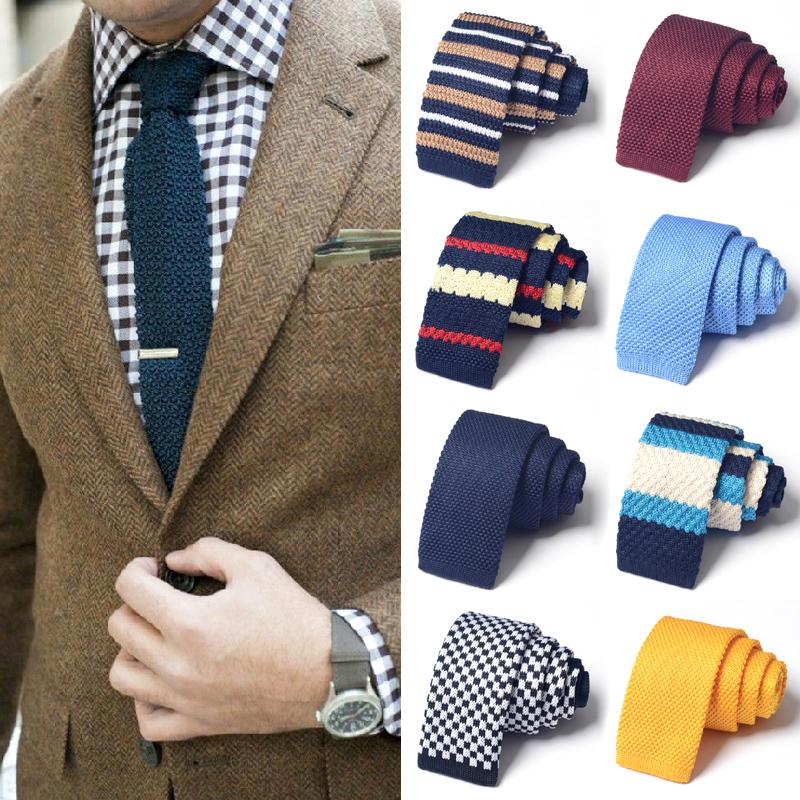 

2021 New Britain Style Retro Knitted Tie For Men High Quality Fashion Casual 6cm Skinny Necktie Male Suit Cravate Gift Box