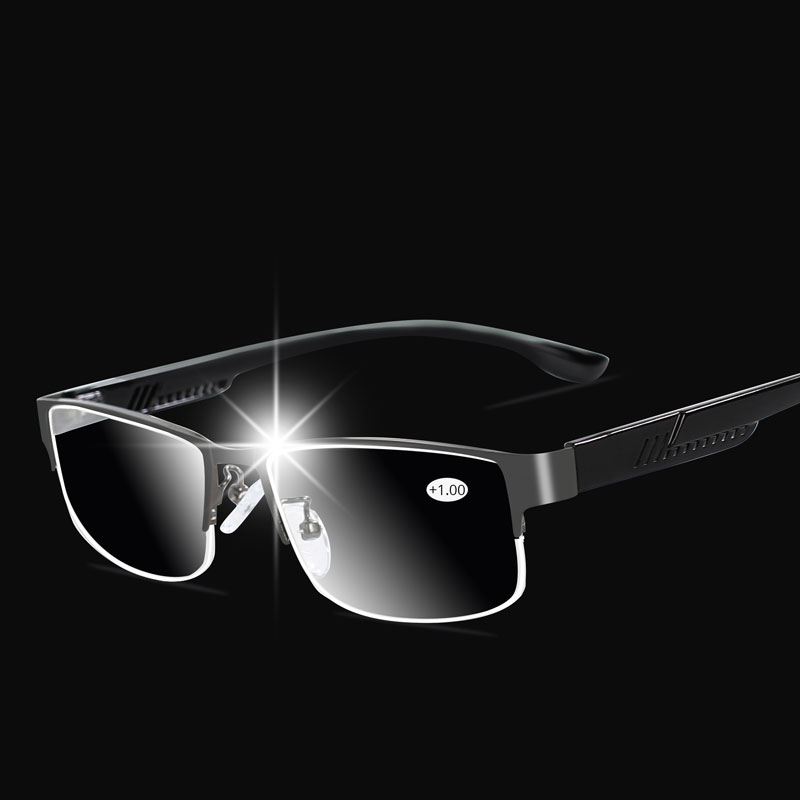 

Men's Reading Glasses for Sight Men Spectacles Gafas de Lectura Man Farsighted Spectacle Frames Women Half Rimless +1 +1.5 2 2.5