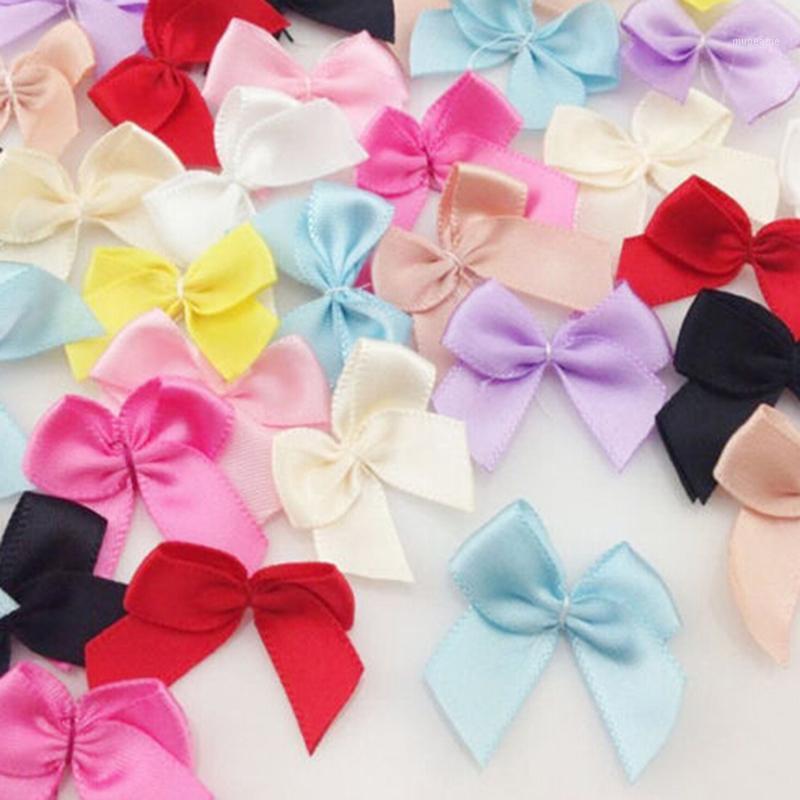 

30 PCS / Lot DIY Flower Craft Wedding Birthday Party Decoration Mini Satin Ribbon Flowers Bows Gift Garment Accessories1, Green