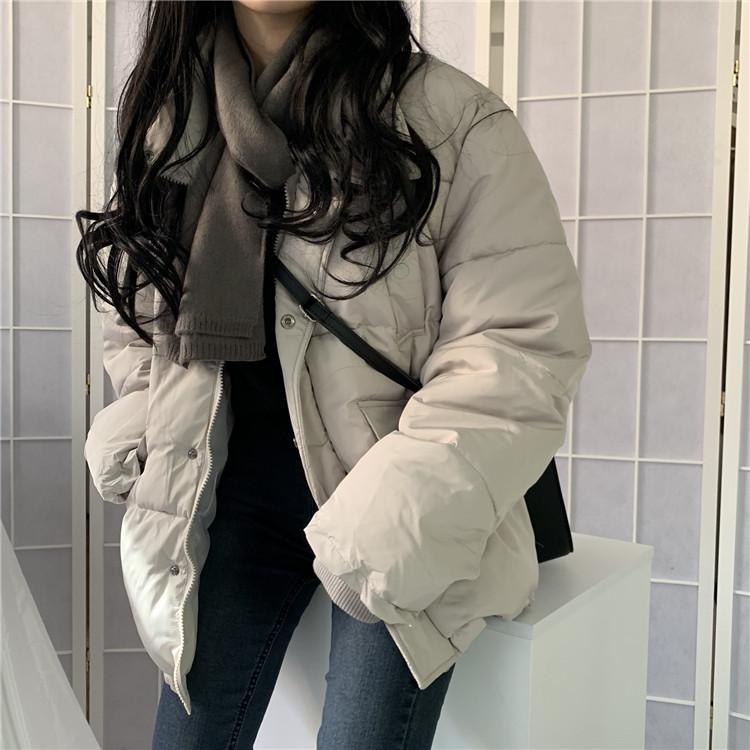 

2020 New Winter Coat Women Formal Loose Solid Stand Collar Thicken Warm Casual Padded Jacket Outwear Parkas, Black