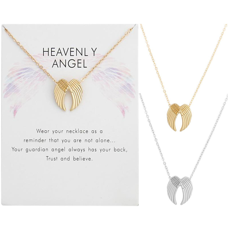 

Delicate Angel Wing Shell Charm Necklace With Tassel Chain Pendant Ma'am Clavicle Chain Necklace Wholesale Zhang