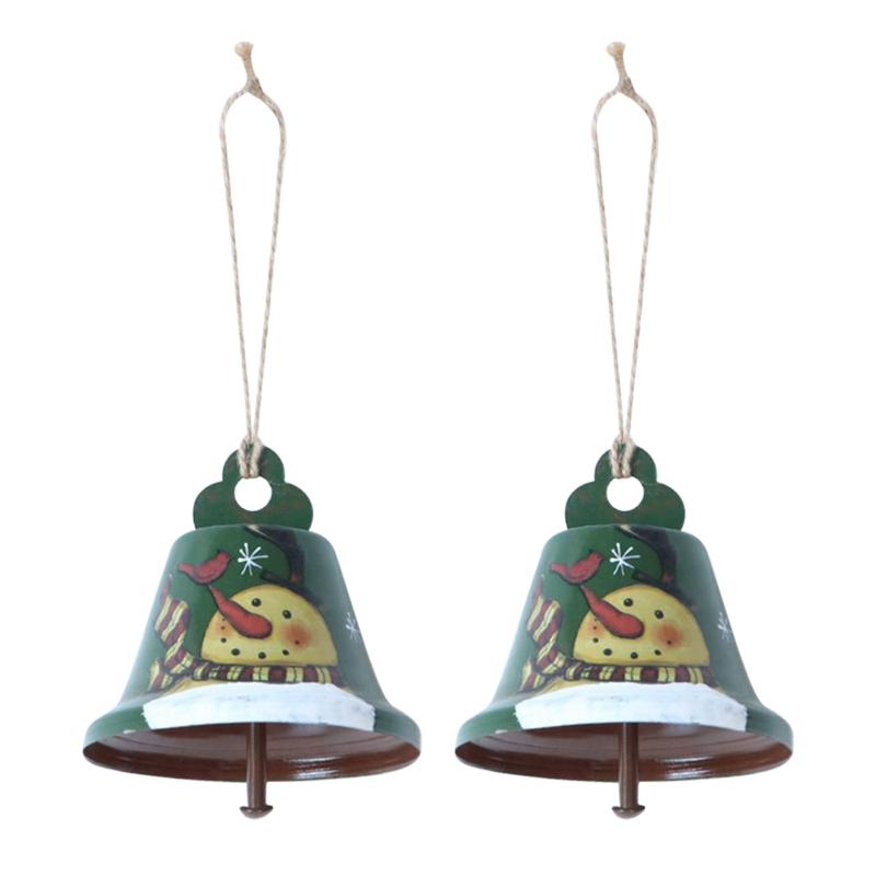 

2pcs Office Tree Christmas Bell Home Living Room Bedroom Crafts Party Wall Iron Art DIY Festival Decor With Rope Hanging Pendant