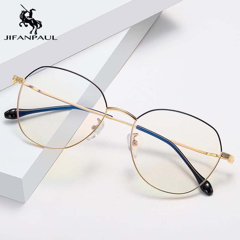 

Sunglasses JIFANPAUL Women Alloy Metal Glasses Transparent Computer Eyeglasses Frame Men Classic Round Reading Fashion
