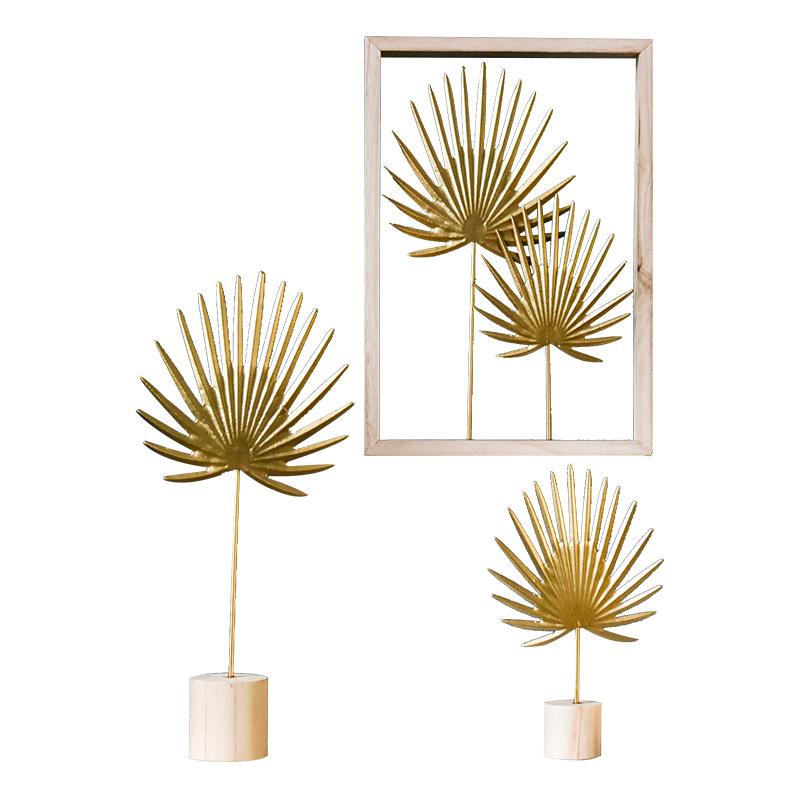 

Nordic gold Banana Leaf Ornaments Iron wine cabinet table room window Home Decoration Crafts Gifts