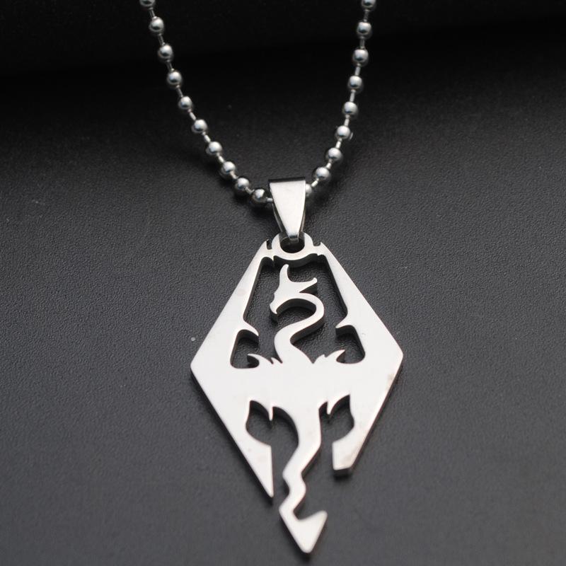 

Stainless Steel Dinosaur Dragon Charm Necklace Pterosaur Flying Animal Necklace Ancient Creatures Pterosaur Elder Necklac