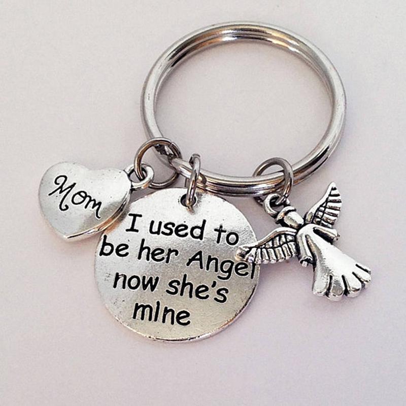 

I Used To Be Her His Angel Key Ring women men Memorial Keychain Mother Father Gift Llaveros Para Mujer