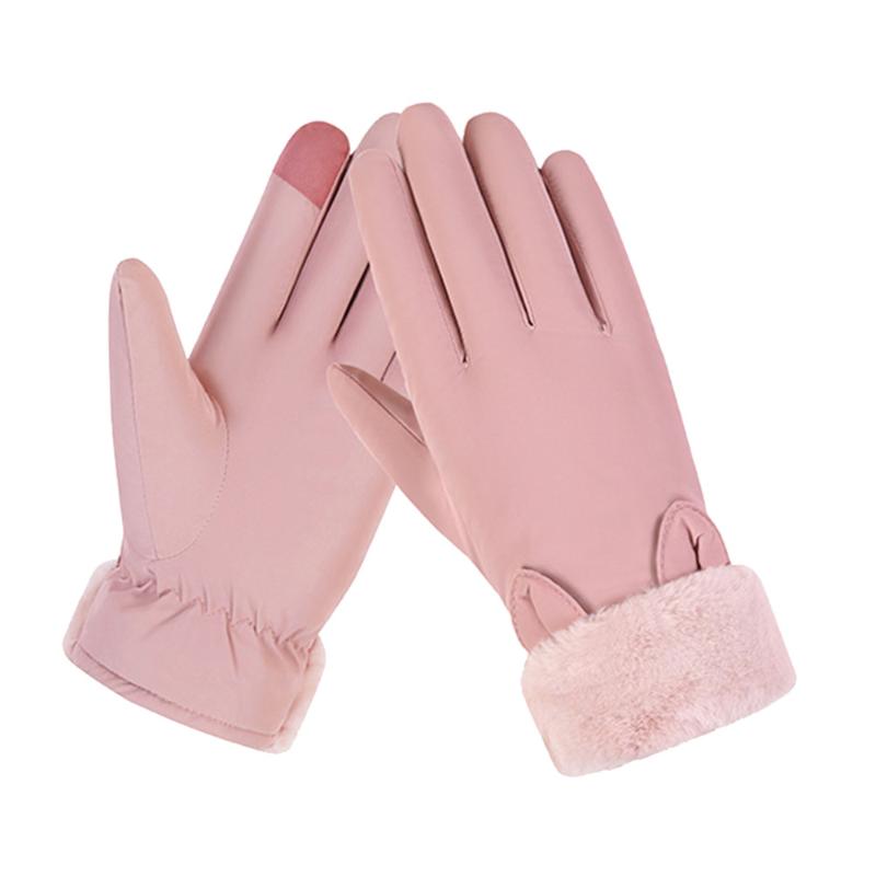 

Five Fingers Gloves Fashion Women Autumn Winter Ear Warm Mitts Full Finger Mittens Outdoor Sport Female Screen