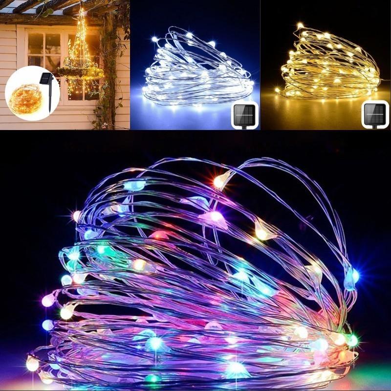 

Party Decoration Lawn Ground Plug Lamp Strings Solar 100 Led 10m String Home Christmas Outdoor Garden Fairy Light Copper Wire 13 9ls G2