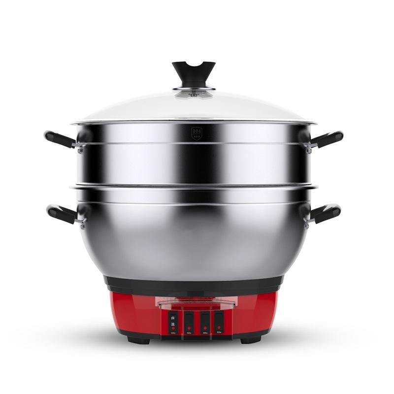 

Electric Steam Cooker Multifunctional Household Steam Cooker 304 Stainless Steel Large Capacity Electric Heating 2 Layers