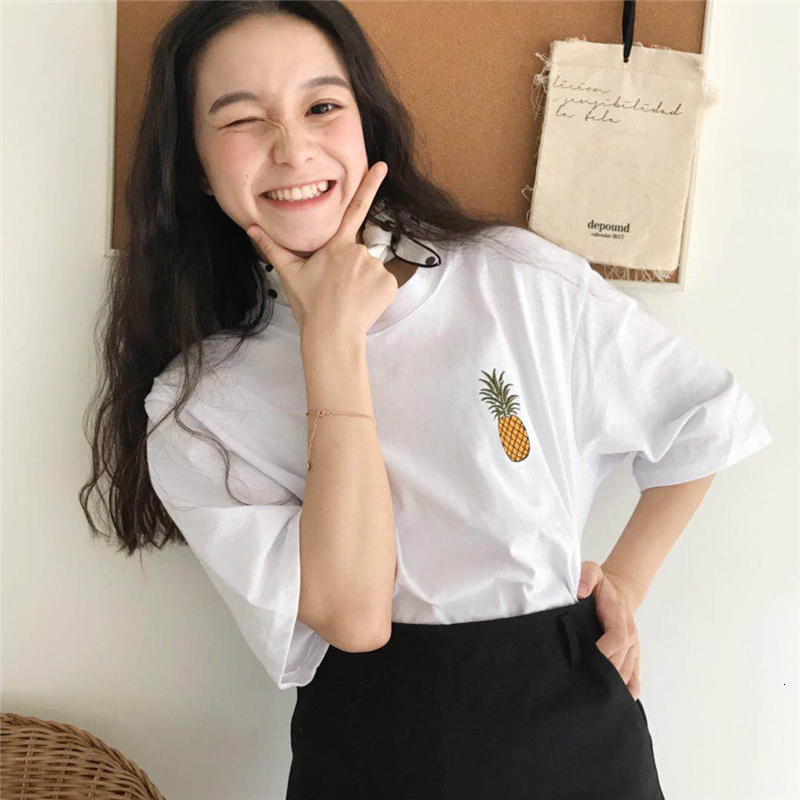 

2021 New Embroidered Female T-shirt Will See Cotton Candy Tops of Women Loose Simple Women's Fashionable T-shirts Yt50260 HYGE, Orange