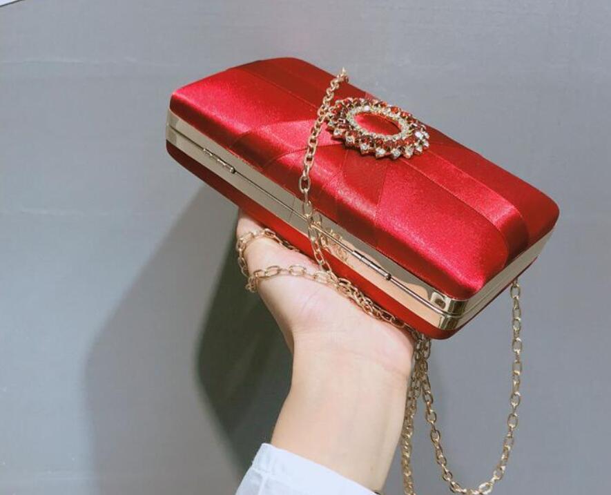 

2022 New Fashion Womens Elegant Pleated Satin Rhinestone Fashion Clutch Handbags Evening Bag 07, Black