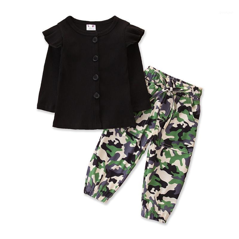 

Girl Long sleeve Tshirt Pant Newborn Child Girl Set Solid Tops Camouflage Long Pants 2PCS Outfits Children Baby Clothing1