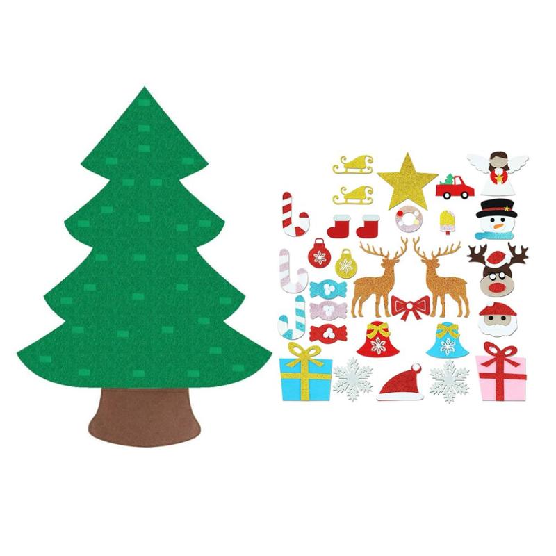 

Kids DIY Felt Christmas Tree Christmas Decoration for Home Navidad 2021 New Year Gifts Ornaments Santa Claus Xmas Tree